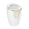Wenko Hocker Candy White Matt Mit Wäschesack Kunststoff (ABS) 36 X 50.5 X 36 Cm -Wenko 02002 sb freisteller de 01