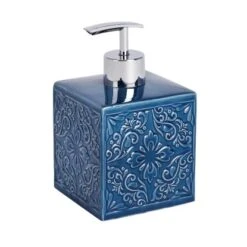 Wenko Seifenspender Cordoba 0,5 L Keramik 8,5 X 13 X 8,5 Cm Blau -Wenko 17597 sb freisteller de 01