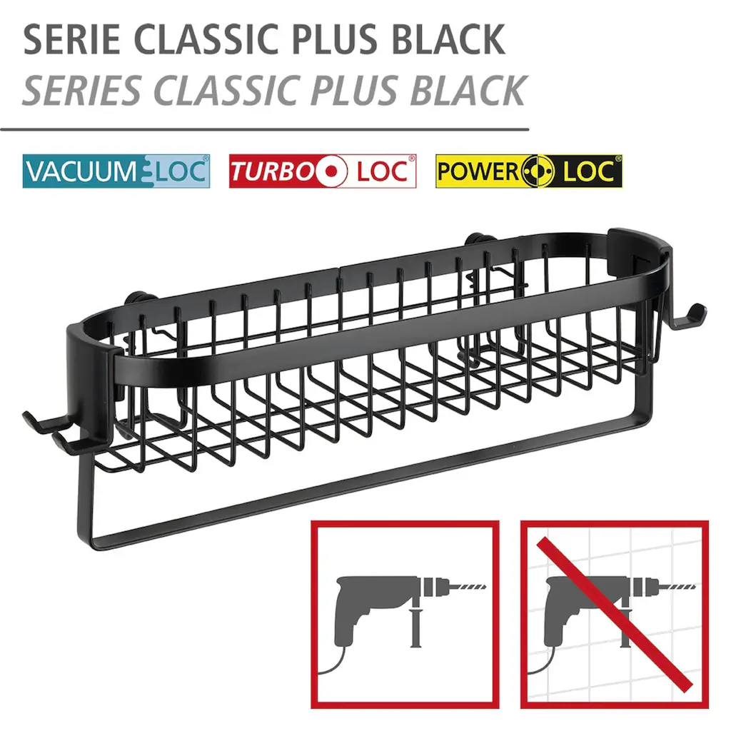 WENKO Wandregal »Classic Plus Black«, 1 Korb, Aufhängemöglichkeiten 8 WENKO Wandregal »Classic Plus Black«, 1 Korb, Aufhängemöglichkeiten – Bild 6