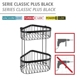 WENKO Eckregal »Classic Plus Black«, 1 Ablage, 1 Korb -Wenko 1fe3359c35ae4f7f8587ab661f44696d