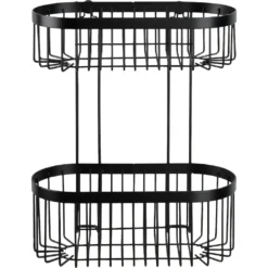 WENKO Wandregal »Classic Plus Black«, 2 Körbe