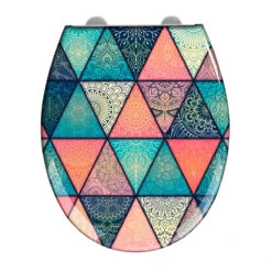 Wenko Premium WC-Sitz „Geometry“, Antibakteriell, Mit Absenkautomatik