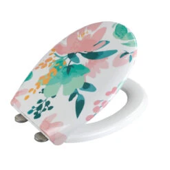 Wenko Premium WC-Sitz „Flowery“, Mit Absenkautomatik -Wenko 220983 Wenko Premium WC Sitz Flowery mit Absenkautomatik 23573100 03