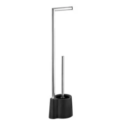 Wenko Stand WC-Garnitur „Avola“, Schwarz -Wenko 226526 Wenko Stand WC Garnitur Avola schwarz 22991100 02