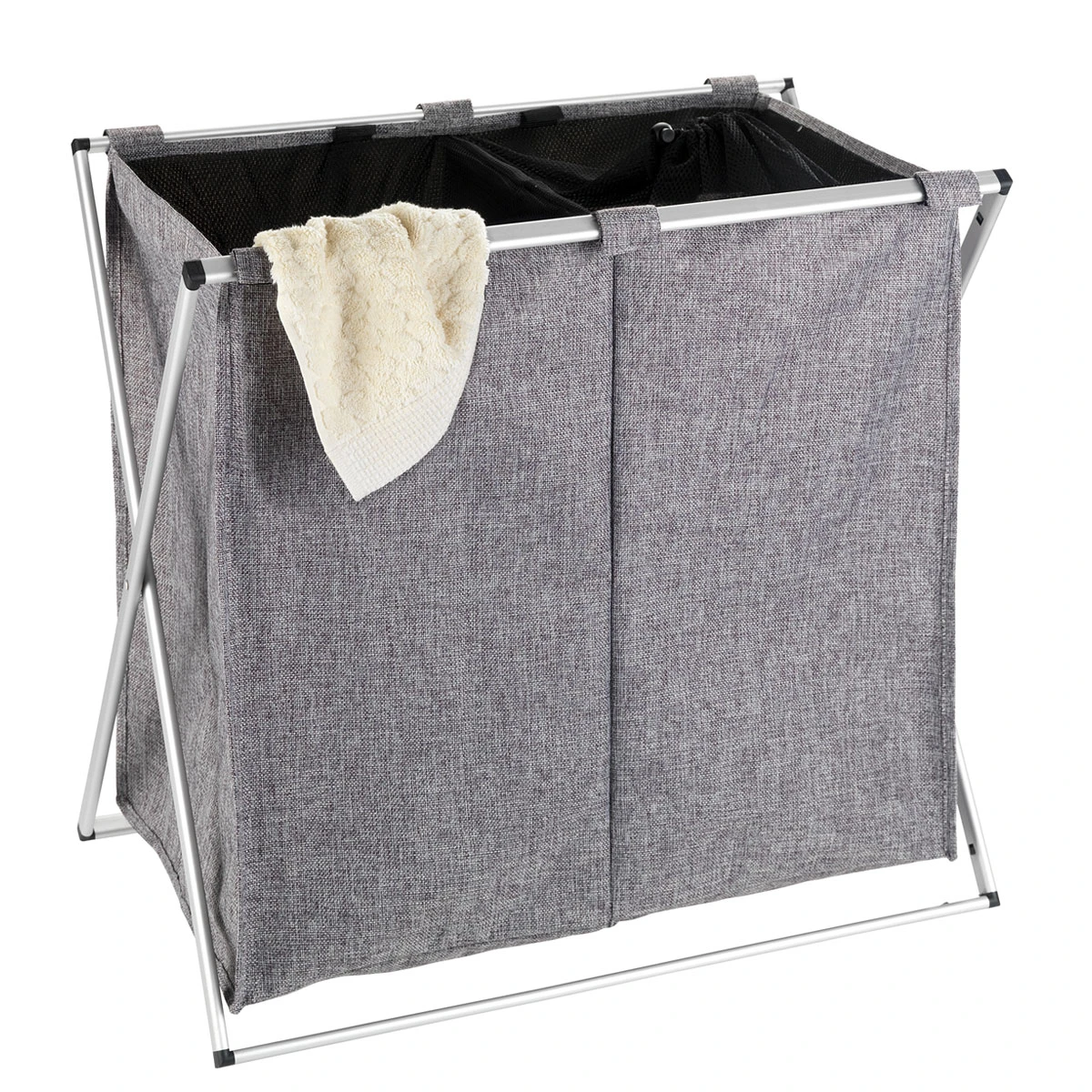 Wenko Wäschesammler „Duo“, Grau Meliert, 120 L 9 Wenko Wäschesammler „Duo“, Grau Meliert, 120 L – Bild 7