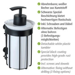 Wenko Seifenspender „Classic Plus“, Schwarz, 185 Ml 16 Wenko Seifenspender „Classic Plus“, Schwarz, 185 Ml -Wenko 239822 Wenko Seifenspender Classic Plus schwarz 185 ml 23875100 04