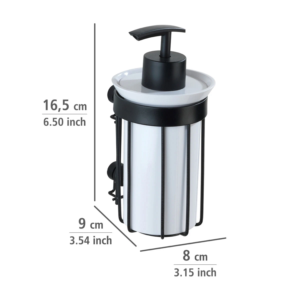 Wenko Seifenspender „Classic Plus“, Schwarz, 185 Ml 7 Wenko Seifenspender „Classic Plus“, Schwarz, 185 Ml – Bild 5