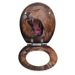Wenko WC-Sitz „Lion“, 3D-Effekt, Mit Absenkautomatik -Wenko 247270 Wenko WC Sitz Lion 3D Effekt mit Absenkautomatik 22974100 03
