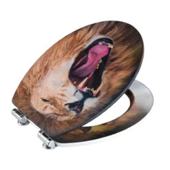 Wenko WC-Sitz „Lion“, 3D-Effekt, Mit Absenkautomatik -Wenko 247270 Wenko WC Sitz Lion 3D Effekt mit Absenkautomatik 22974100 04