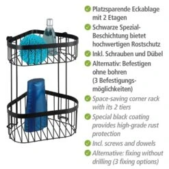 WENKO Eckregal »Classic Plus Black«, 1 Ablage, 1 Korb -Wenko 2705bffc82d195ad808cbe625c316fa8