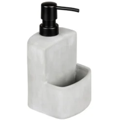 WENKO Spülmittelspender »Festival Beton«, 380 Ml, Inkl. Ablagefach