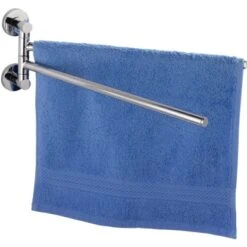 Wenko Power-Loc Handtuchhalter Mit 2 Beweglichen Armen Elegance Chrom