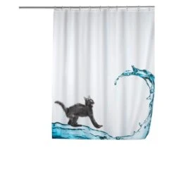 Wenko Anti-Schimmel Duschvorhang Cat 180 Cm X 200 Cm Mehrfarbig