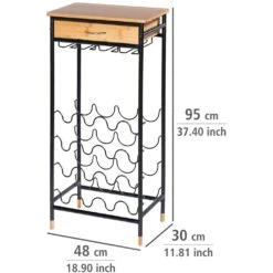 WENKO Weinflaschenhalter »Loft«, Für 16 Flaschen, Metall In Kombination Mit Bambus, 1 Schublade -Wenko 3ed7f3d5447ee7f8b15cff061ee1e432