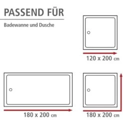 Wenko Anti-Schimmel Duschvorhang Uni Polyester 180 Cm X 200 Cm Schwarz -Wenko 4008838120545 1068 04