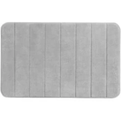 Wenko Badteppich Memory Foam Streifen 50 Cm X 80 Cm Hellgrau
