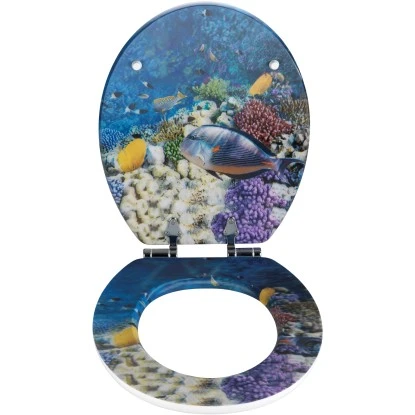 Wenko WC-Sitz Fish Mit 3D-Effekt MDF Mit Absenkautomatik Mehrfarbig 4 Wenko WC-Sitz Fish Mit 3D-Effekt MDF Mit Absenkautomatik Mehrfarbig – Bild 2