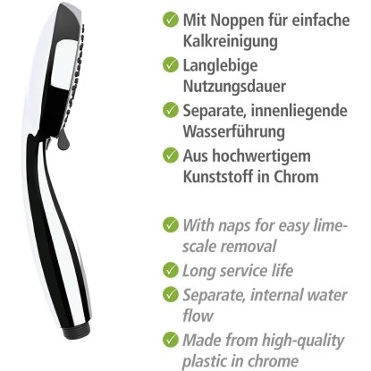 Wenko Duschkopf Basic Grau Kunststoff (ABS), 10 X 10 Cm Grau Chrom 8 Wenko Duschkopf Basic Grau Kunststoff (ABS), 10 X 10 Cm Grau Chrom – Bild 6