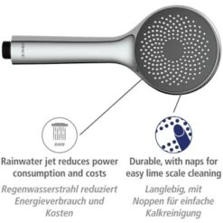 Wenko Duschkopf Watersaving Kunststoff (ABS) 9.5 X 9.5 Cm Chrom -Wenko 4008838277690 1068 AI 01