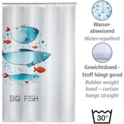 Wenko Duschvorhang Big Fish Polyester 180 Cm X 200 Cm Waschbar 9 Wenko Duschvorhang Big Fish Polyester 180 Cm X 200 Cm Waschbar -Wenko 4008838283295 1068 03