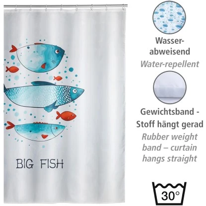 Wenko Duschvorhang Big Fish Polyester 180 Cm X 200 Cm Waschbar 5 Wenko Duschvorhang Big Fish Polyester 180 Cm X 200 Cm Waschbar – Bild 3