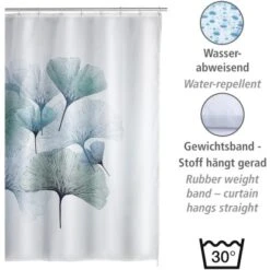 Wenko Anti-Schimmel Duschvorhang Ginkgo Polyester 180 Cm X 200 Cm -Wenko 4008838295908 1068 03