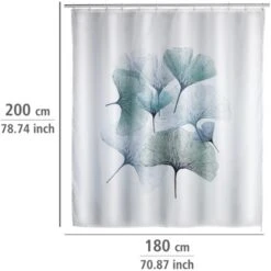Wenko Anti-Schimmel Duschvorhang Ginkgo Polyester 180 Cm X 200 Cm -Wenko 4008838295908 1068 06