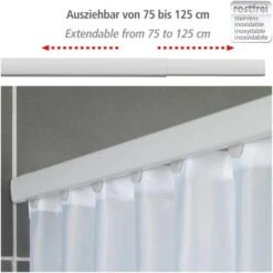 Wenko Teleskop-Duschvorhangschiene Era 75 Cm - 125 Cm Weiß -Wenko 4008838313299 1068 03