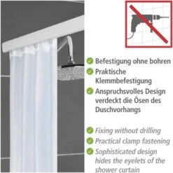 Wenko Teleskop-Duschvorhangschiene Era 75 Cm - 125 Cm Weiß -Wenko 4008838313299 1068 04