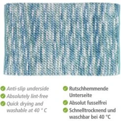 Wenko Badteppich Urdu Mit Melange-Effekt 60 Cm X 90 Cm Aqua -Wenko 4008838325391 1068 03