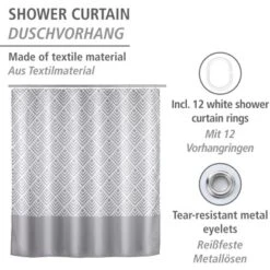 Wenko Anti-Schimmel Duschvorhang Echo Polyester 180 Cm X 200 Cm