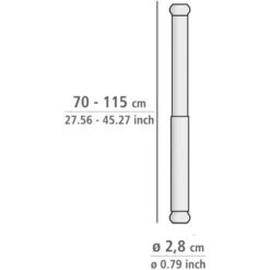 Wenko Teleskop-Duschvorhangstange Luz Ausziehbar Rostfrei 70 Cm - 115 Cm Weiß -Wenko 4008838350331 1068 04
