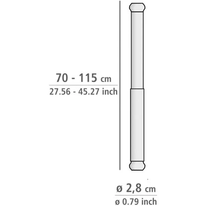 Wenko Teleskop-Duschvorhangstange Luz Ausziehbar Rostfrei 70 Cm - 115 Cm Schwarz 6 Wenko Teleskop-Duschvorhangstange Luz Ausziehbar Rostfrei 70 Cm - 115 Cm Schwarz – Bild 4