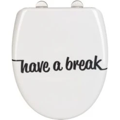 Wenko WC-Sitz Have A Break Mit Absenkautomatik Weiß-Schwarz