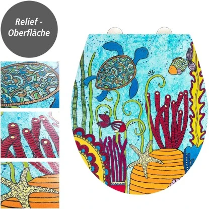 Wenko WC-Sitz Under Water Rollin'Art Mit Absenkautomatik Bunt 4 Wenko WC-Sitz Under Water Rollin'Art Mit Absenkautomatik Bunt – Bild 2