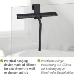 Wenko Badezimmerwischer Mola XXL Mit Breiter Wischfläche Aus Silikon Schwarz -Wenko 4008838378083 1068 03