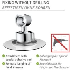 Wenko Duschkopfhalter 360° Befestigen Ohne Bohren Ø 8 X 7,5 Cm Chrom 15 Wenko Duschkopfhalter 360° Befestigen Ohne Bohren Ø 8 X 7,5 Cm Chrom -Wenko 4008838388181 1068 AI 02