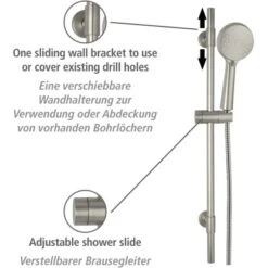 Wenko Brauseset Young 66 Cm Edelstahl 23 Wenko Brauseset Young 66 Cm Edelstahl -Wenko 4008838404195 1068 AI 11