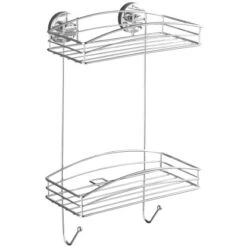 Wenko Vacuum-Loc Wandregal Chrom 2 Etagen