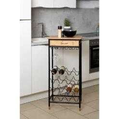 WENKO Weinflaschenhalter »Loft«, Für 16 Flaschen, Metall In Kombination Mit Bambus, 1 Schublade -Wenko 47e3bb924c349817dd99cbd0726dbdd5