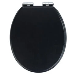 Wenko WC-Sitz „Cuero“, Schwarz, Lederoptik
