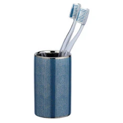 Wenko Zahnputzbecher „Nuria“, Silber/blau 8 Wenko Zahnputzbecher „Nuria“, Silber/blau -Wenko 503423 Wenko Zahnputzbecher Nuria silberblau 24180100 03