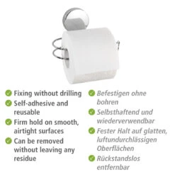 Wenko Toilettenpapierhalter „Osimo“, Befestigen Ohne Bohren, Static-Loc Plus -Wenko 503649 Wenko Toilettenpapierhalter Osimo Befestigen ohne bohren 24864100 04