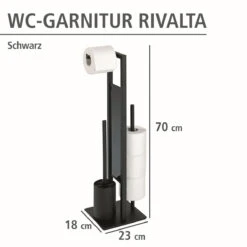 Wenko Stand WC-Garnitur „Rivalta“, Schwarz -Wenko 503686 Wenko Stand WC Garnitur Rivalta schwarz 23708100 04