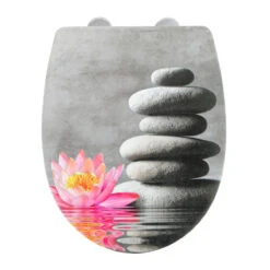 Wenko WC-Sitz „Water Lily“, Mit Relief