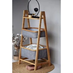 Wenko Regal Bahari Aus Bambus Mit 2 Körben, Bambus -Wenko 514336 Wenko Regal Bahari aus Bambus mit 2 Koerben Bambus 62216100 07