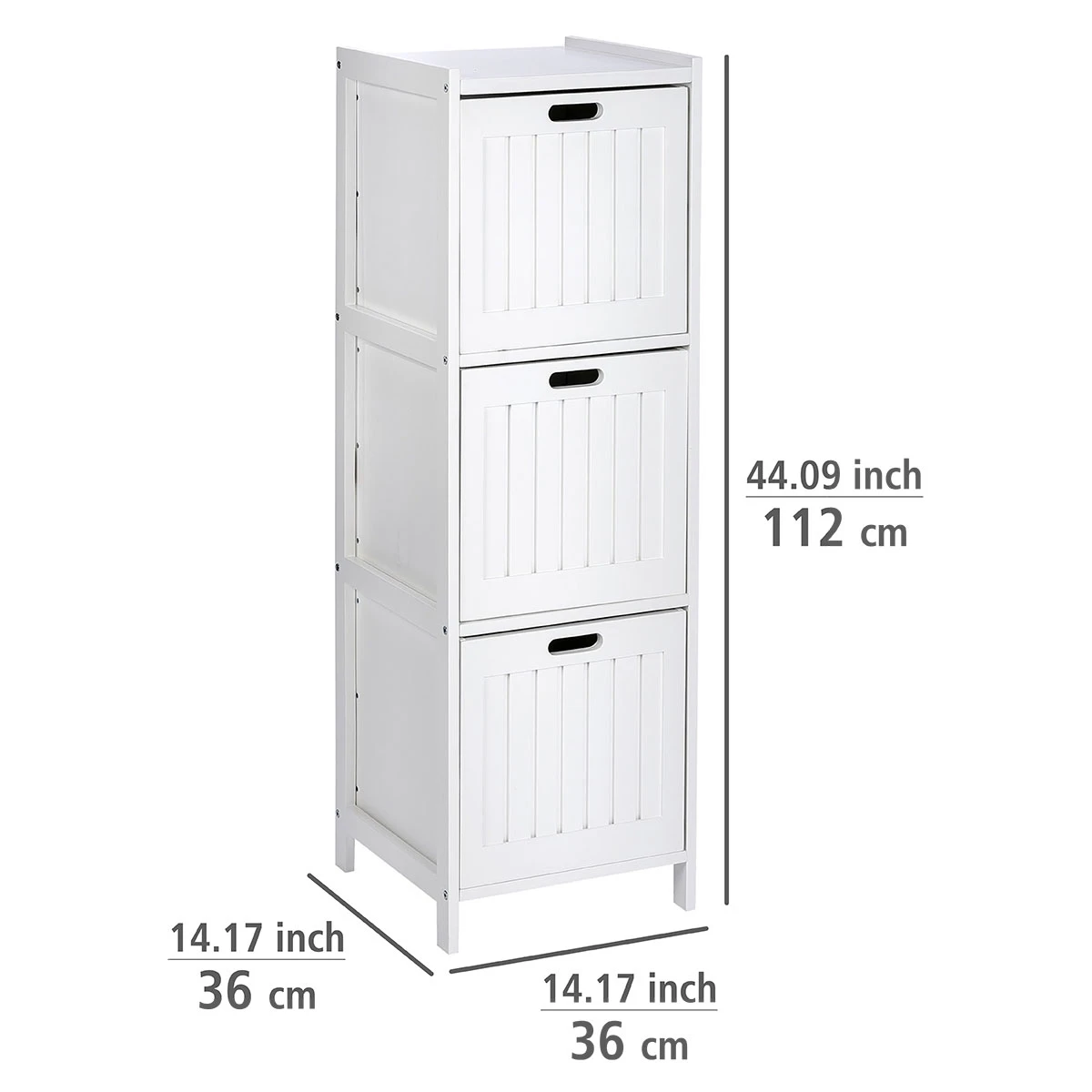 Wenko Regal Oslo 3 Schubladen, Echtholz, Badregal 6 Wenko Regal Oslo 3 Schubladen, Echtholz, Badregal – Bild 4