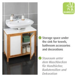 Wenko Waschbeckenunterschrank Finja, Waschbecken-Unterregal Aus Bambus/MDF 13 Wenko Waschbeckenunterschrank Finja, Waschbecken-Unterregal Aus Bambus/MDF -Wenko 514385 Wenko Waschbeckenunterschrank Finja Waschbecken Unterreg 50726100 03