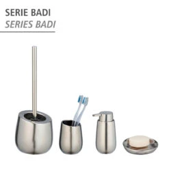 Wenko WC-Garnitur Badi Chrom Matt Keramik, WC-Bürstenhalter 14 Wenko WC-Garnitur Badi Chrom Matt Keramik, WC-Bürstenhalter -Wenko 514482 Wenko WC Garnitur Badi Chrom matt Keramik WC Buerstenhal 24140100 05