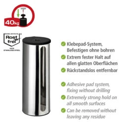 Wenko Turbo-Loc® Edelstahl Ersatzrollenhalter Detroit, Rostfrei, Befestigen Ohne Bohren 13 Wenko Turbo-Loc® Edelstahl Ersatzrollenhalter Detroit, Rostfrei, Befestigen Ohne Bohren -Wenko 514513 Wenko Turbo Loc Edelstahl Ersatzrollenhalter Detroit ros 23356100 03